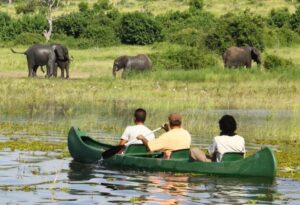 Where It All Began - Namibia & Okavango 4x4 Self Drive African Safari - Chobe - Chobe River Campsite - Safari Goers on Canoeing Safari