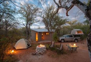 Where It All Began - North Namibian Road Trip Adventure - Etosha National Park - Onguma Tamboti Campsite - Fire and Camping Tent