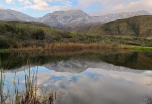 Where It All Began - Western Cape Off-Road Cycling Adventure - Groenfontein - The Retreat - Dam and Mountain Background