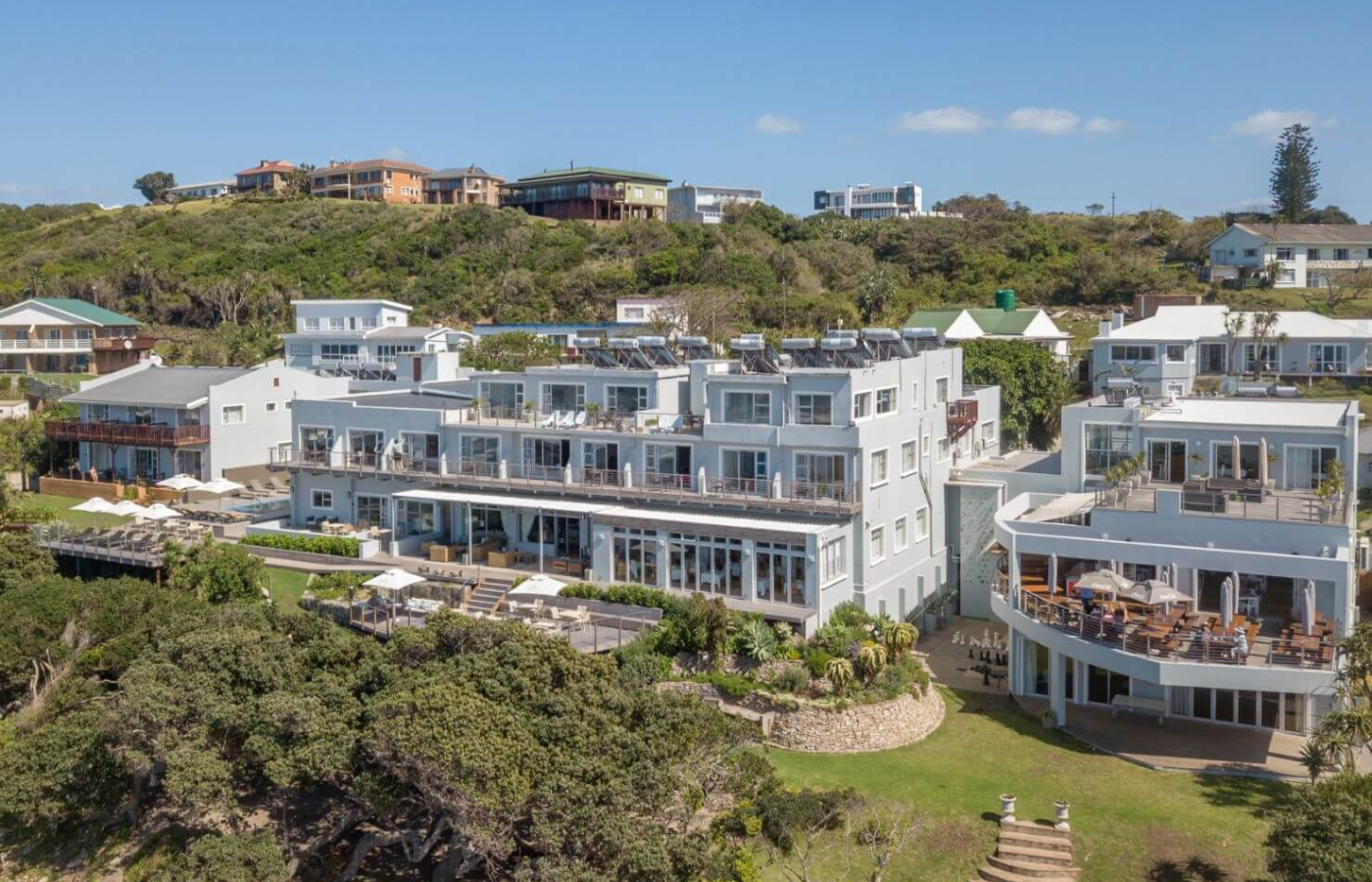S052 - IT2 - Aerial View of Morgan Bay Hotel Where It All Began - Journeys - Wild Coast Hotel Hopper - Aerial View of Morgan Bay Hotel
