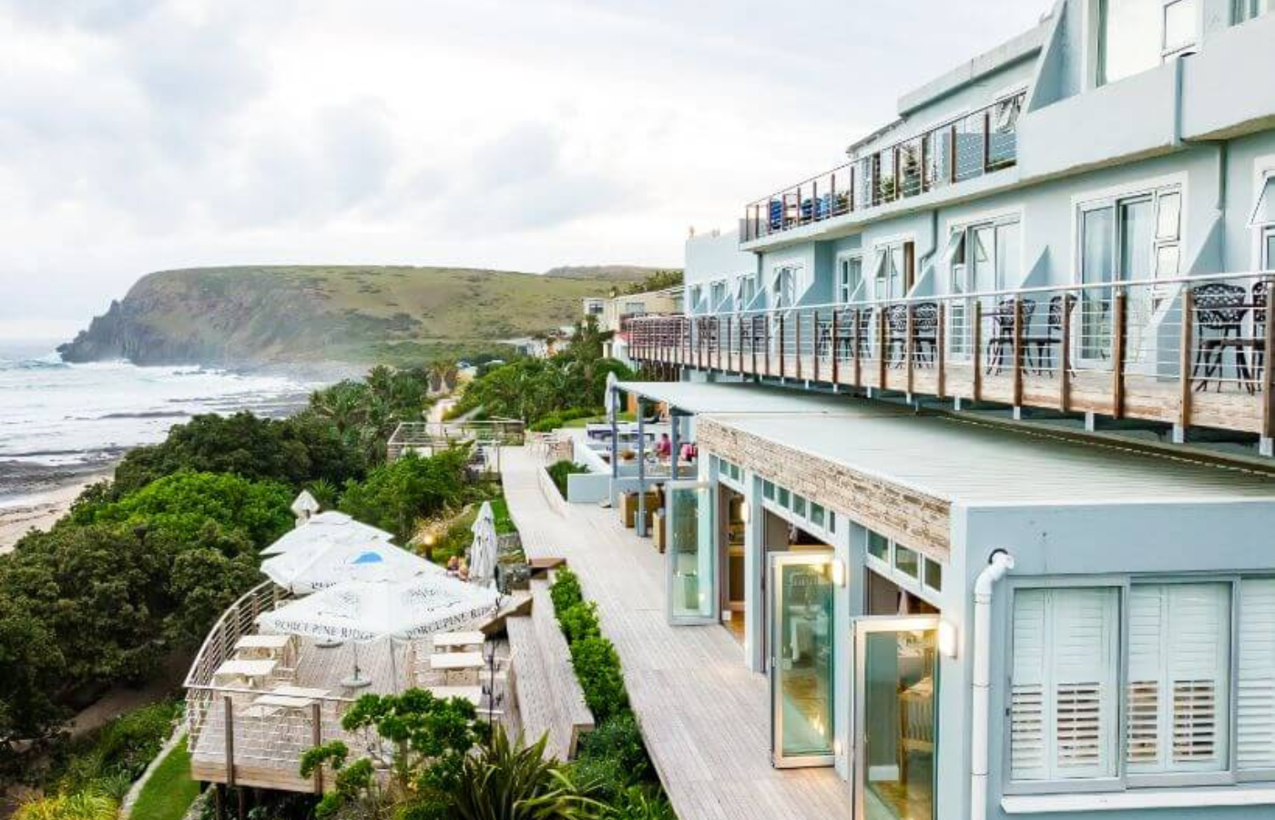 S052 - IT2 - Side View of Morgan Bay Hotel Where It All Began - Journeys - Wild Coast Hotel Hopper - Side View of Morgan Bay Hotel