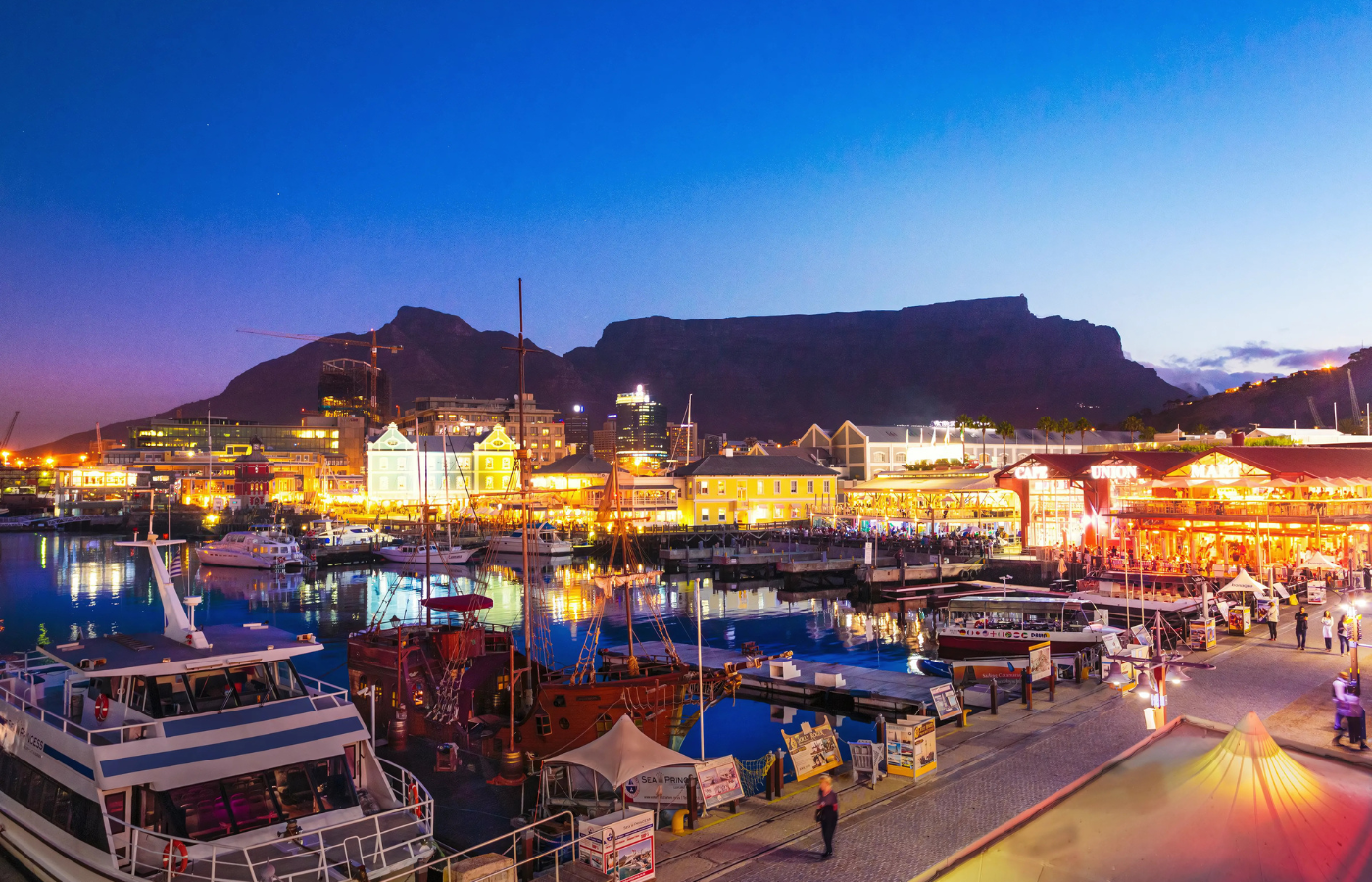 Where It All Began - Journeys - Yacht Sailing around the Cape Peninsula - V&A Waterfront and Harbour with Table Mountain Background at Night