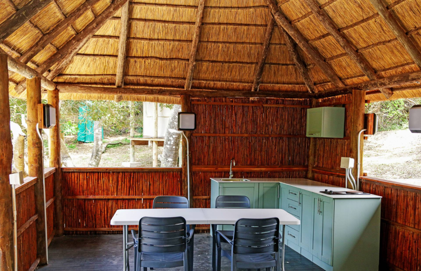 S050 - IT1 - Small Kitchenette at Bhanga Nek Campsite Where It All Began - Journeys - Tropical African Lake and Forrest Slackpacking Adventure - Small Kitchenette at Bhanga Nek Campsite