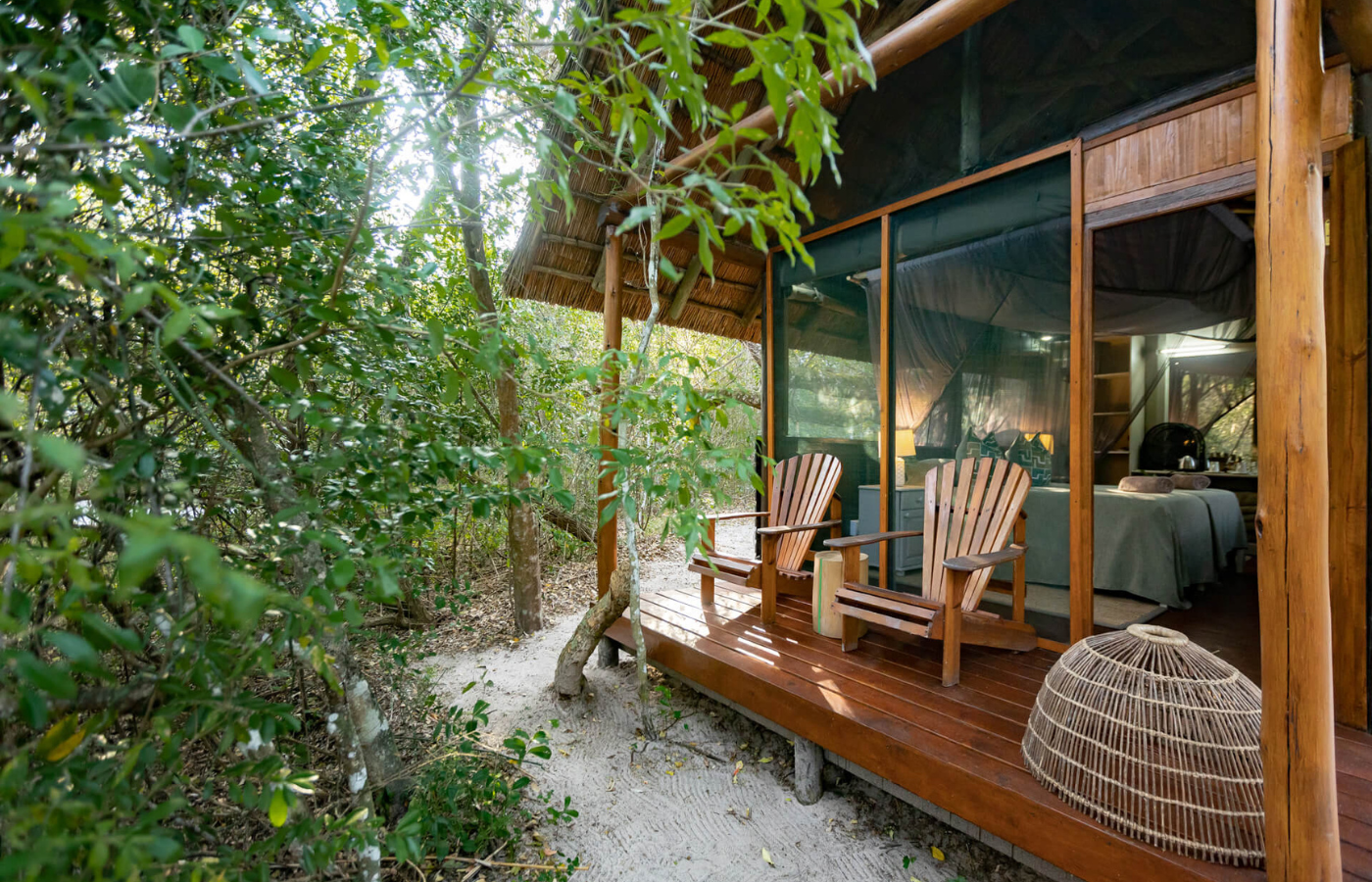 S050 - IT2 - Side view of Cabin at Accommodation Where It All Began - Journeys - Tropical African Lake and Forrest Slackpacking Adventure - Side view of Cabin at Accommodation
