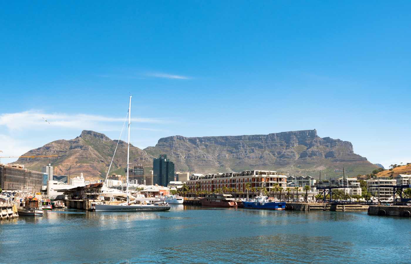 Where It All Began - Journeys - Yacht Sailing around the Cape Peninsula - Table Mountain Background and V&A Waterfront Harbour View